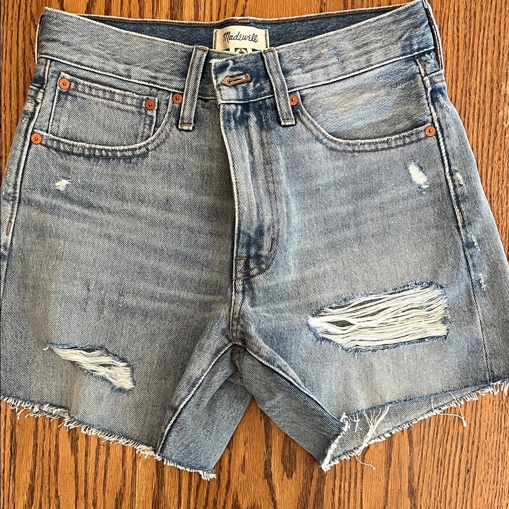 Madewell relaxed mid length denim shorts